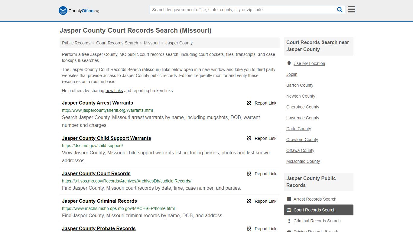 Court Records Search - Jasper County, MO (Adoptions ...